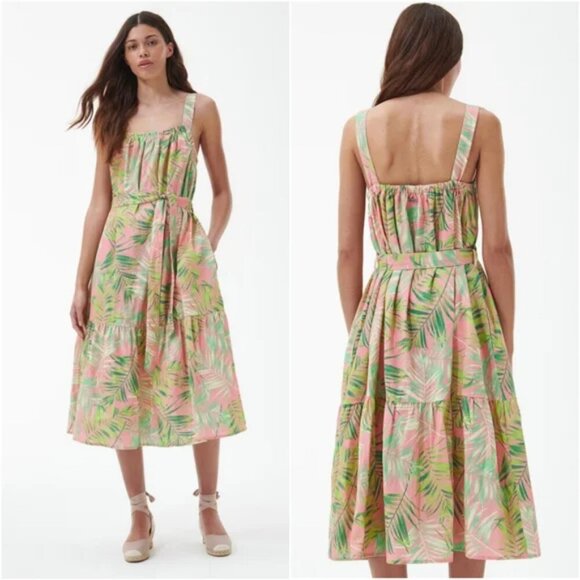 Barbour Papyrus Palm Print Cotton Sundress  Sz: 12 - Picture 1 of 9